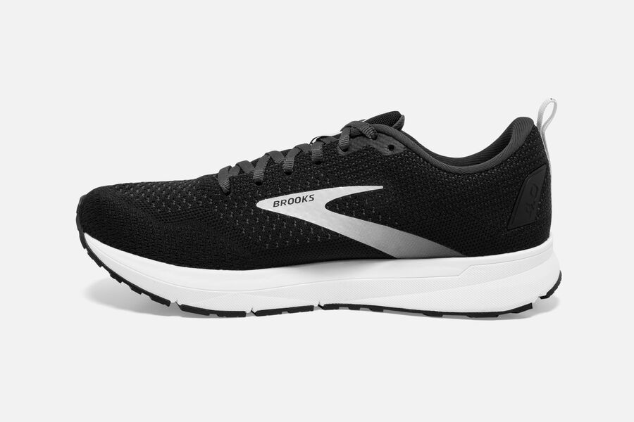 Brooks Running Shoes - Revel 4 Road Mens - Black/Silver - UXY-243510